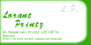 lorant printz business card